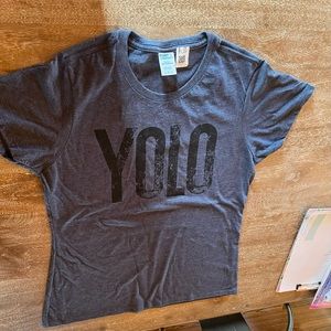 YOLO women’s large T-shirt blue